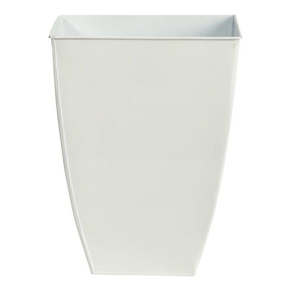 Nearly Natural 15in. Square Tin Planter, White