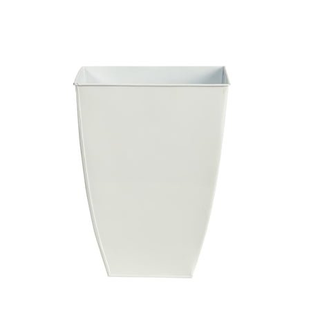 Nearly Natural 15in. Square Tin Planter-Color:White