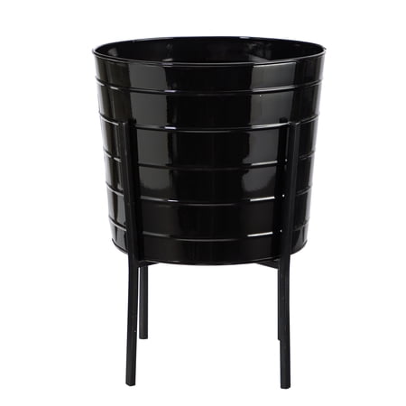 Nearly Natural 16" Farmhouse Metal Ribbed Planter