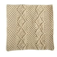 thumbnail image 1 of Nearly Natural 16" Square Beige Solid Print Macrame Decorative Pillow Cover, 1 of 6