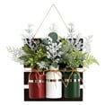 thumbnail image 1 of Nearly Natural 17" Holiday Assorted Pine Hanging Three Piece Mason Jar Artificial Flower Arrangement, 1 of 5