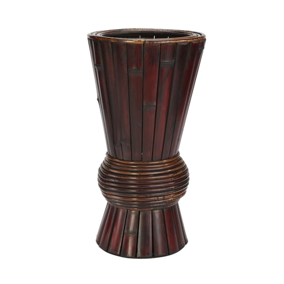 Nearly Natural 17" x 9" Bamboo Decorative Planter, Brown