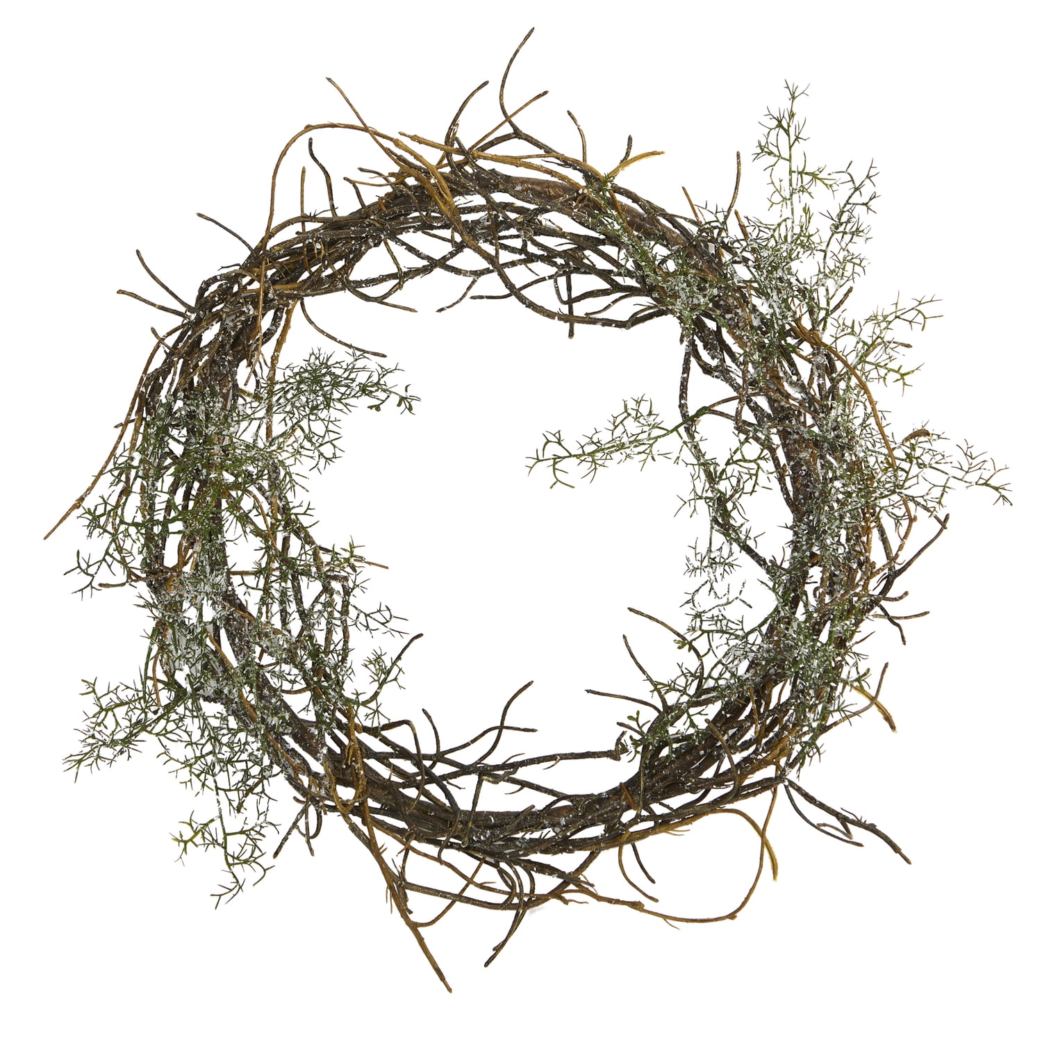 17-Inch Frosted Twig Artificial Christmas Wreath
