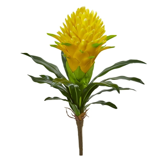 Nearly Natural 17in. Ginger Artificial Flower (Set of 4), Yellow