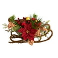 thumbnail image 1 of Nearly Natural 18" Poinsettia, Berries and Pinecone Artificial Arrangement with Ornaments, 1 of 6