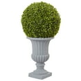 thumbnail image 1 of Nearly Natural Indoor/Outdoor 30" Boxwood Topiary with Urn in Green/Gray, 1 of 5