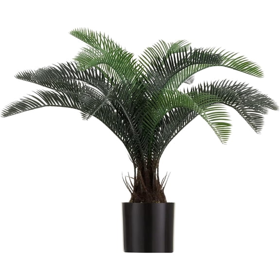 Nearly Natural 20" Artificial Cycas Plant(18 Leaves) Fake Revoluta Sago Palm Tree for Indoor Home Garden Office Store Floor Decoration, with Black Pot$$Home Decor, Kitchen, & Other