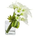 thumbnail image 1 of Nearly Natural 20" Calla Lily & Succulent Bouquet Artificial Arrangement, 1 of 2