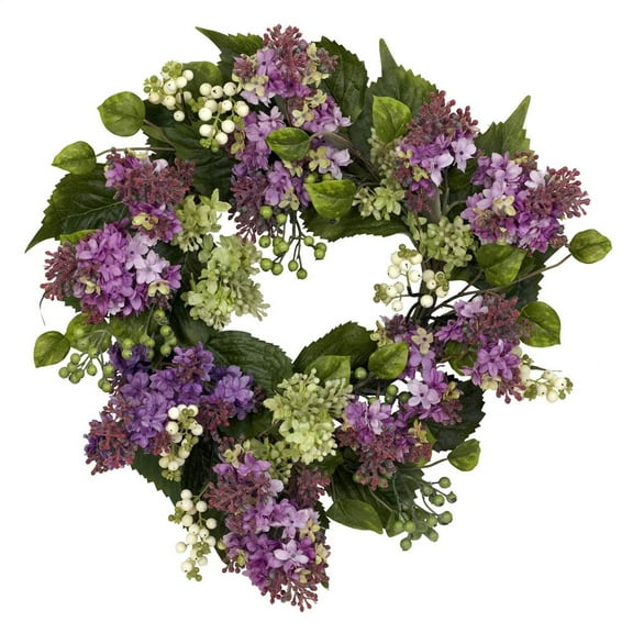 Nearly Natural Polyester Mother's Day Wreath, 20" (Assorted Colors)