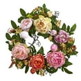 thumbnail image 1 of Nearly Natural 20" Mixed Peony & Berry Floral Artificial Wreath (Assorted Colors), 1 of 3