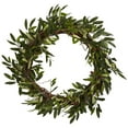 thumbnail image 1 of Nearly Natural 20" Olive Artificial Wreath, Green, 1 of 6