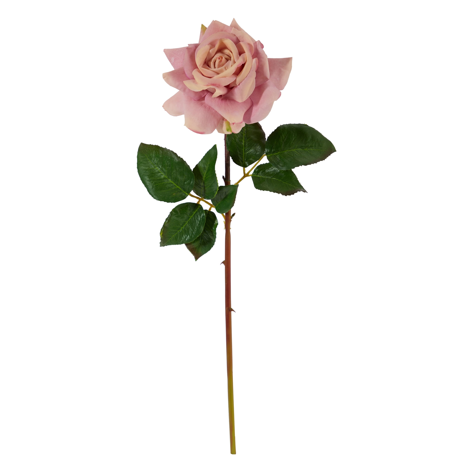 Nearly Natural 20" Rose Artificial Flower (Set of 6), Purple