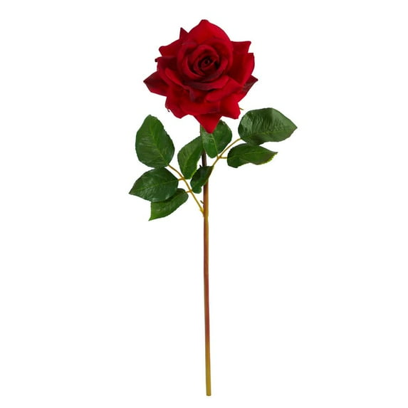 Nearly Natural 20" Rose Artificial Flower (Set of 6), Red