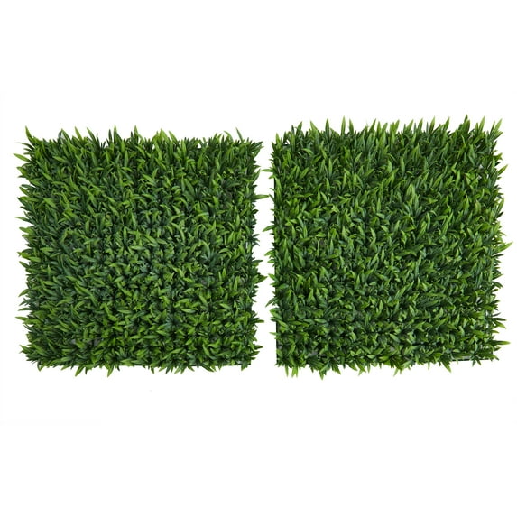 Nearly Natural 20in. Grass Artificial Wall Mat (Indoor/Outdoor) (Set of 2)