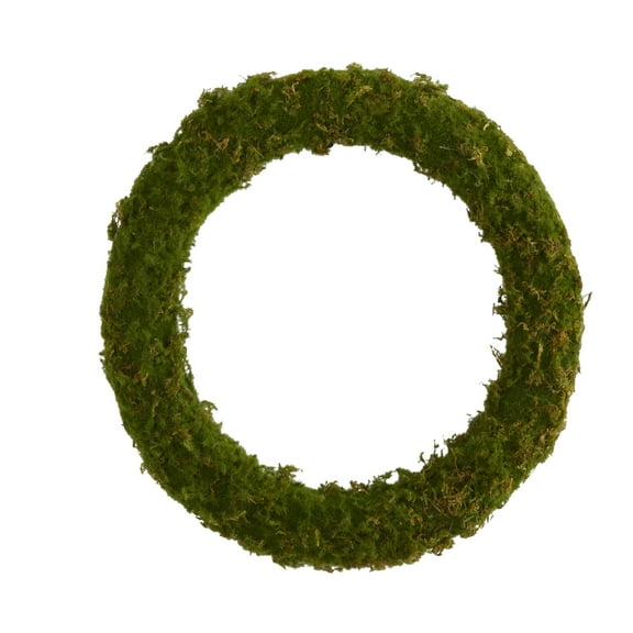 Nearly Natural 20in. Moss Artificial Wreath, Green