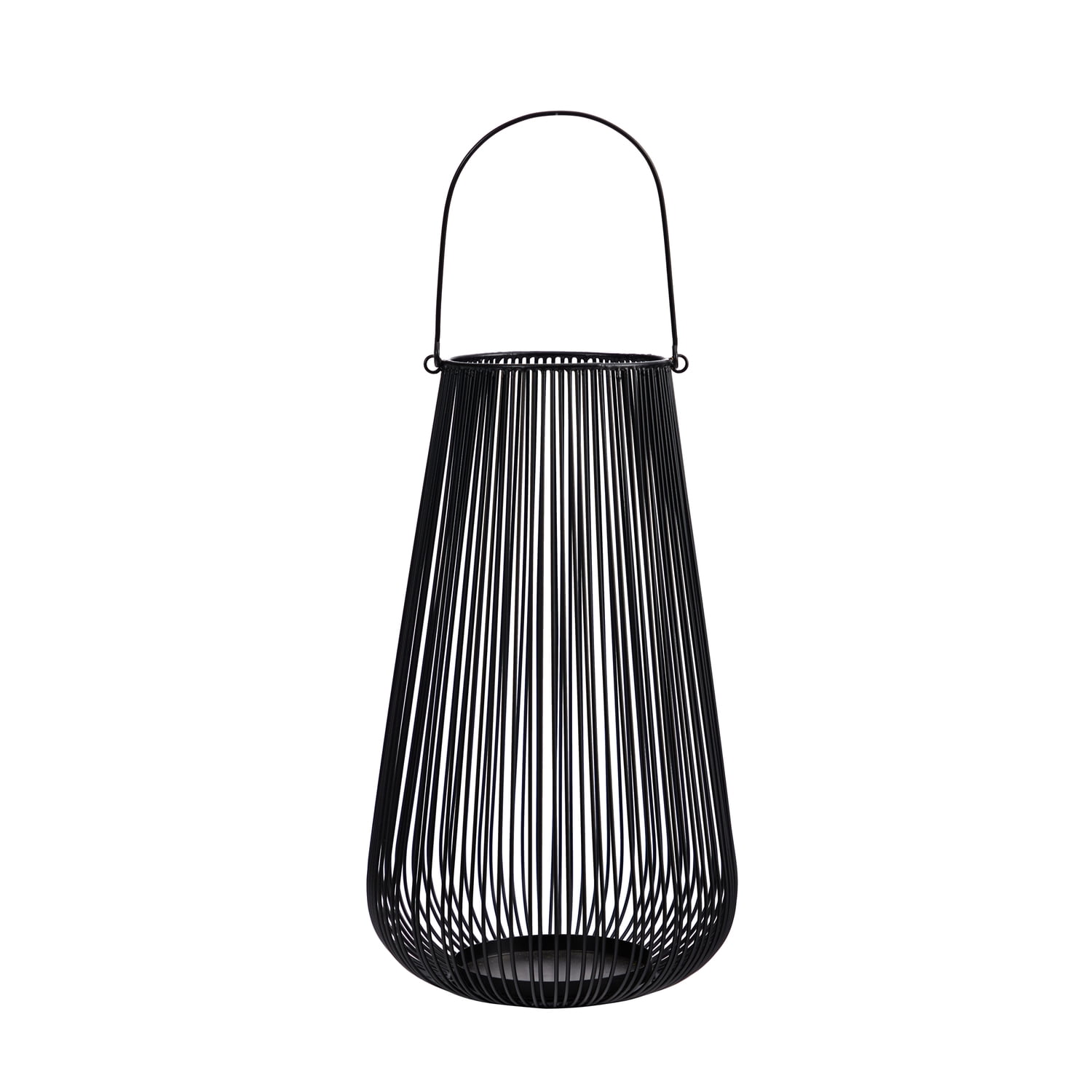 20" Black Metal Wire Hanging Candle Lantern