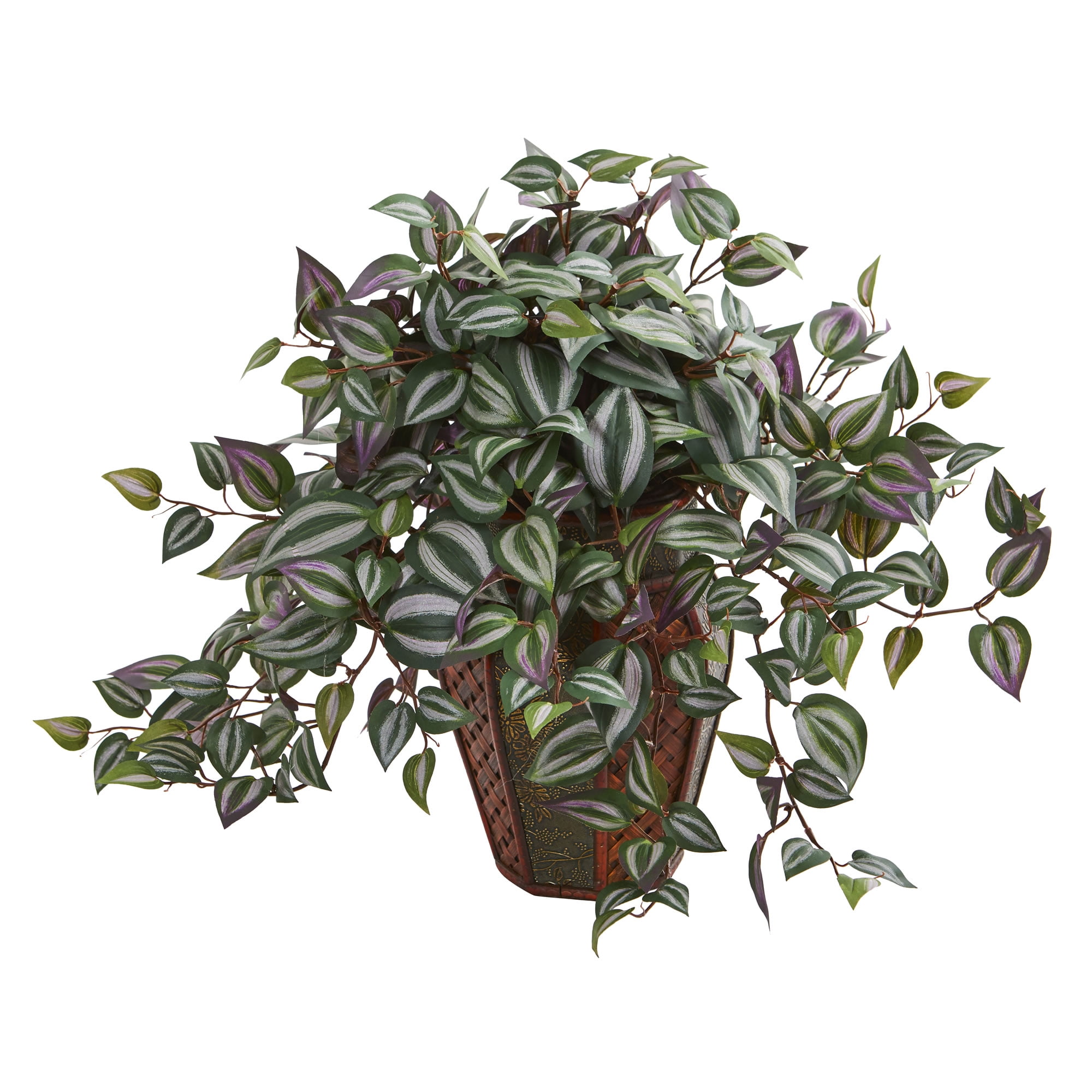 Nearly Natural 20in. Wandering Jew Artificial Plant in Decorative Planter, Green