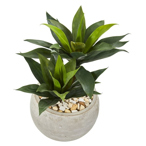 Nearly Natural 21” Agave Artificial Plant in Sand Colored Bowl