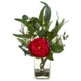 thumbnail image 1 of Nearly Natural 21-In. Rose and Eucalyptus Artificial Arrangement, 1 of 2