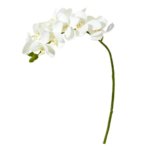 Nearly Natural 21in. Phalaenopsis Orchid Artificial Flower (Set of 6), White