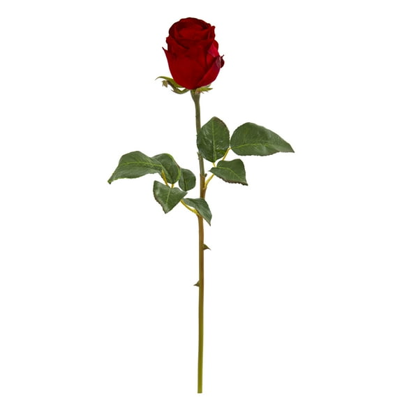 Nearly Natural 21in. Rose Bud Artificial Flower (Set of 6)