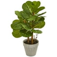 thumbnail image 1 of Nearly Natural 22" Plastic/Polyester Fiddle Leaf Artificial Plant, Green, 1 of 3