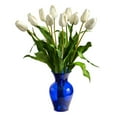 thumbnail image 1 of Nearly Natural 22in. Dutch Tulip Artificial Arrangement in Blue Colored Vase, 1 of 4