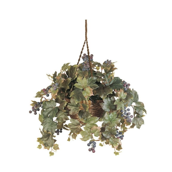 Nearly Natural 22in. Grape Leaf Artificial Plant in Hanging, Green