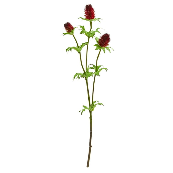 Nearly Natural 22in. Thistle Artificial Flower (Set of 12), Red