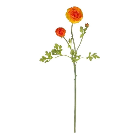 Nearly Natural 23" Ranunculus Stem (Set of 12) in Orange