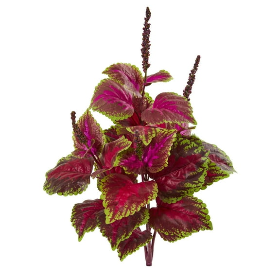 Nearly Natural 23in. Coleus Bush Artificial Plant (Set of 6), Pink
