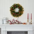 thumbnail image 1 of Nearly Natural 24" Prelit LED Frosted Artificial Christmas Wreath, 1 of 5