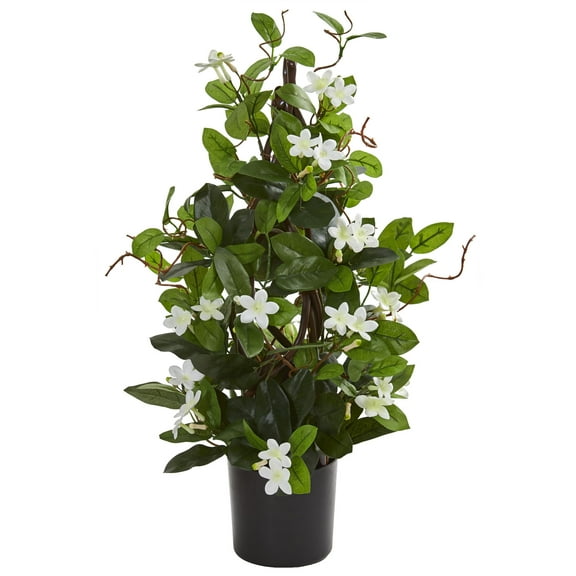 Nearly Natural 24" Stephanotis Artificial Climbing Plant, White