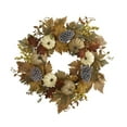 thumbnail image 1 of Nearly Natural 24in. Fall Pumpkins, Pine Cones and Berries Artificial Wreath, 1 of 2