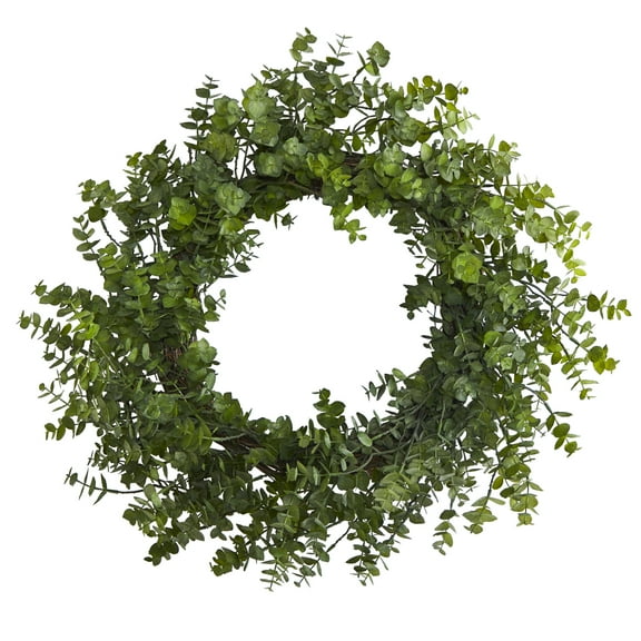 Nearly Natural 24in. Eucalyptus Artificial Wreath, Green