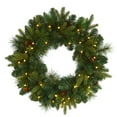 thumbnail image 1 of Nearly Natural 24" Mixed Pine  Christmas Wreath with 35 Clear LED Lights, 1 of 9