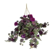 Nearly Natural 24in. Morning Glory Artificial Plant in Hanging Basket