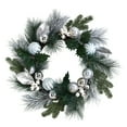 thumbnail image 1 of Nearly Natural 24in. Pinecones and Berries Christmas Artificial Wreath with Silver Ornaments, 1 of 4
