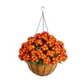 thumbnail image 1 of Nearly Natural 24in. UV Resistant Artificial Chrysanthemum Hanging Basket (Indoor/Outdoor), 1 of 10