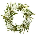 thumbnail image 1 of Nearly Natural 24in. White Mixed Floral Artificial Wreath, 1 of 1