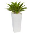 thumbnail image 1 of Nearly Natural 25in. Plastic Agave Artificial Plant in White Planter, Green, 1 of 3