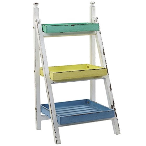 Nearly Natural 26.5" Wood/Metal Solid Print Farmhouse Decorative Stand