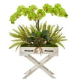 thumbnail image 1 of Nearly Natural 26in. Phalaenopsis Orchid, Fern and Succulent Artificial Arrangement in Drawer Planter, Green, 1 of 2