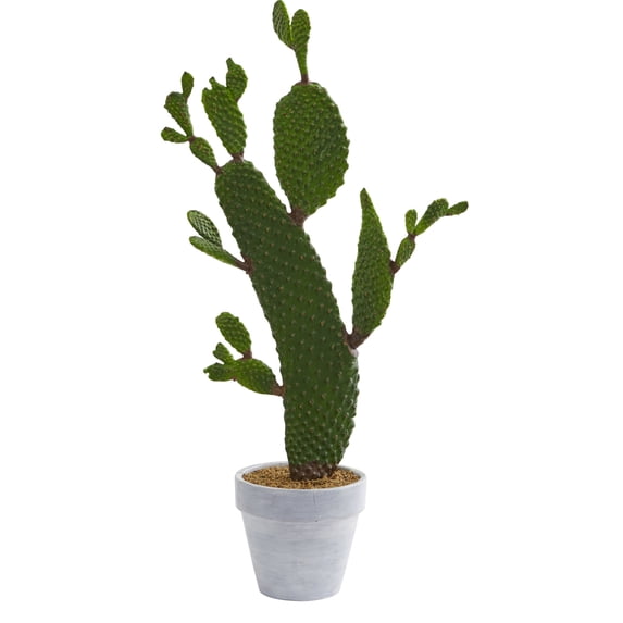 Nearly Natural 27" Plastic/Polyester Cactus Artificial Plant, Green