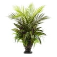 thumbnail image 1 of Nearly Natural 27" Plastic/Polyester Mixed Areca Palm, Fern & Peacock Artificial Plant with Planter, Green, 1 of 3