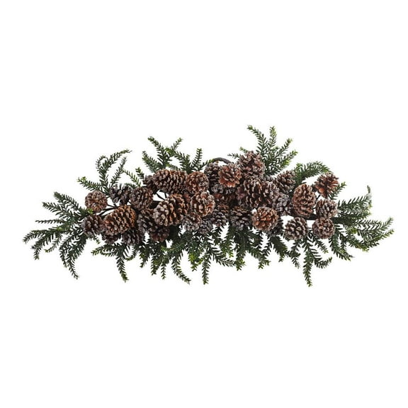 Nearly Natural 28" Christmas Iced Pine Cone Wreath