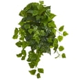 thumbnail image 1 of Nearly Natural 28" Deluxe London Ivy Hanging Bush Artificial Plant (Set of 3), Green, 1 of 2