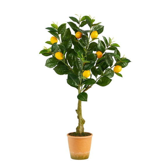 Nearly Natural 28" Lemon Artificial Tree in Decorative Planter