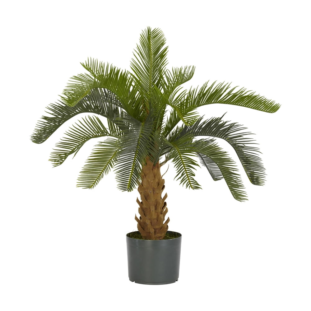 28'' Green Faux Palm Tree in Brown Pot