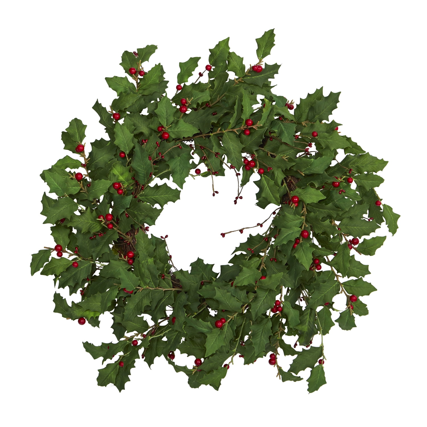 Nearly Natural 28in. Holly Berry Artificial Wreath